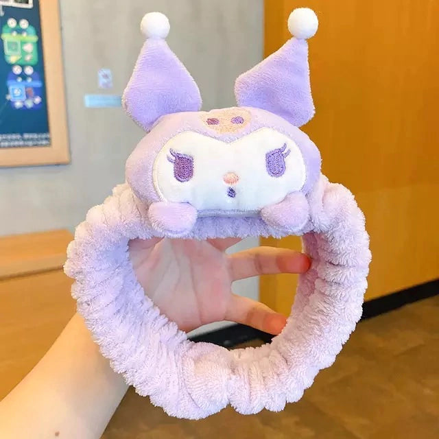 Diadema para skincare Kuromi y amigos