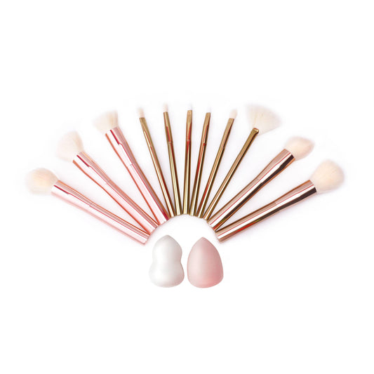 Estuche con 11 Brochas de Cerdas Suaves | Kit de Maquillaje Profesional