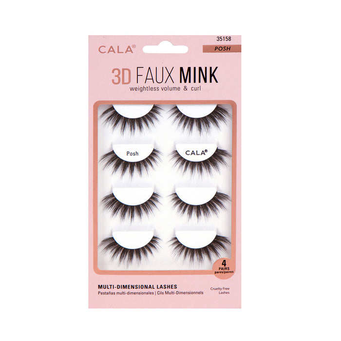 Set de Pestañas 3D Faux Mink 4 Pares – Cala