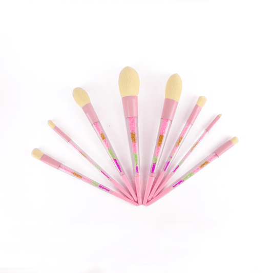 Set de 8 Brochas Diamantadas | Elegancia y Precisión en tu Maquillaje